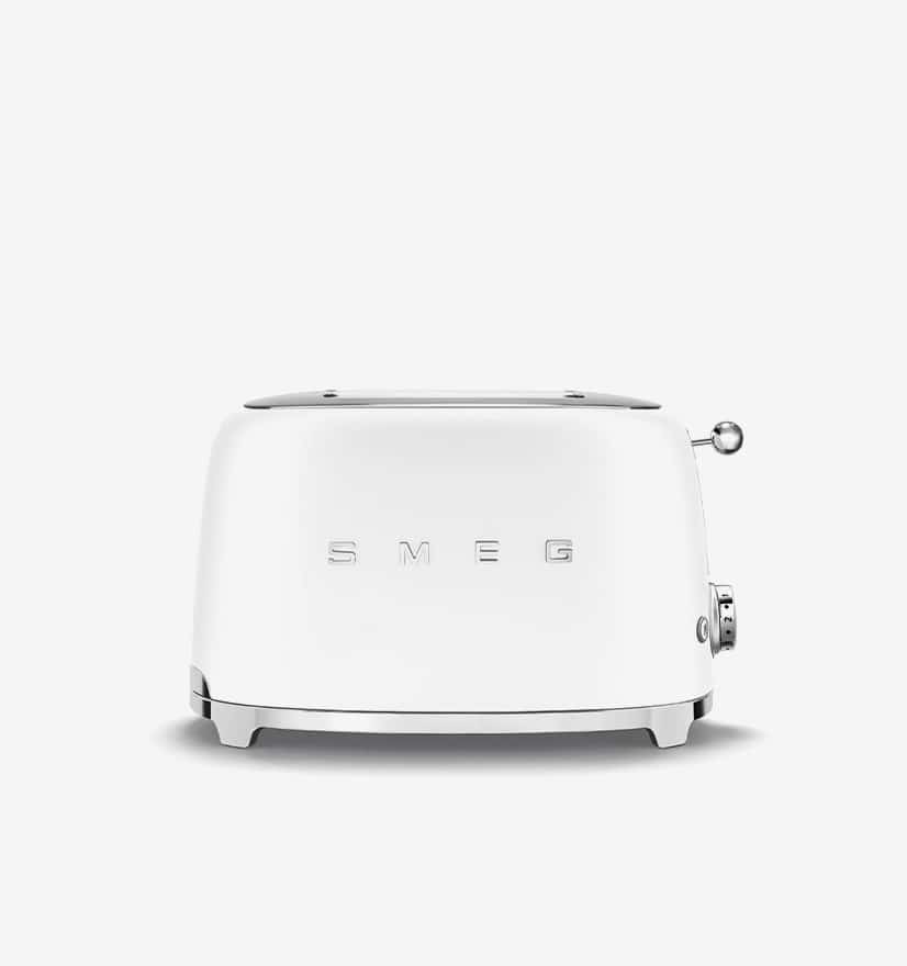 SMEG 50's Retro Style TSF01 Grille-pain, blanc mat, + support à  viennoiseries - Worldshop