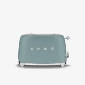 Toaster grille-pain vert émeraude mat 2 tranches SMEG années 50 TSF01EGMEU