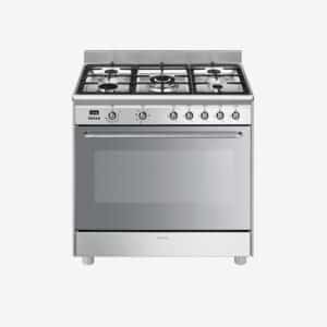 Cuisinière à gaz inox SMEG centres de cuisson Classica CG90X2