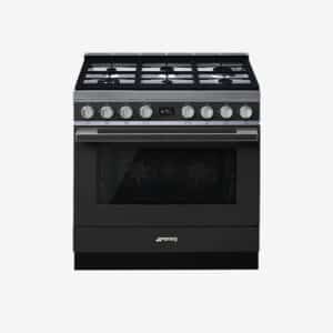 Cuisinière à gaz anthracite SMEG centres de cuisson Portofino CPF9GPAN