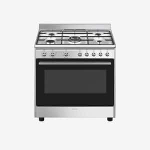 Cuisinière à gaz inox SMEG centres de cuisson Classica CX90GM
