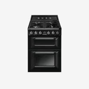 Cuisinière à gaz noir SMEG centres de cuisson Victoria TR62BL