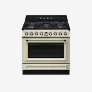 Cuisinière à gaz crème SMEG centres de cuisson Victoria TR90GPP