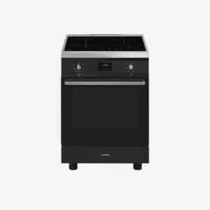 Cuisinière à induction noir mat SMEG centres de cuisson Classica C6IMMBT2