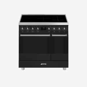 Cuisinière à induction noir mat SMEG centres de cuisson Classica C92IMMB2
