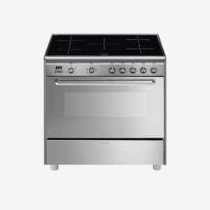 Cuisinière à induction inox SMEG centres de cuisson Classica SCD90IMX9-1