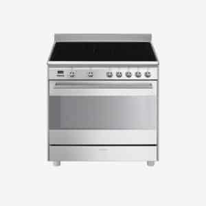 Cuisinière à induction inox SMEG centres de cuisson Classica SCD91CMX9