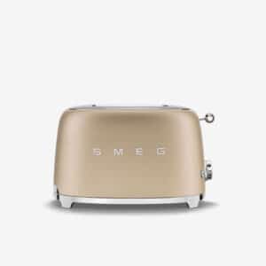 Toaster grille-pain or mat 2 tranches SMEG années 50 TSF01CHMEU
