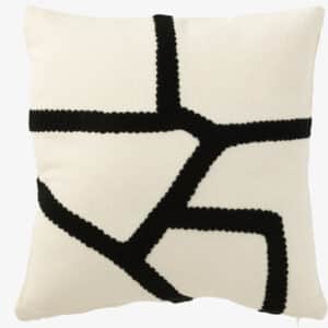 Coussin Ligne Textile Blanc/Noir