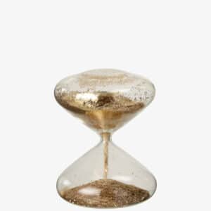 Sablier Paillettes Verre Doré