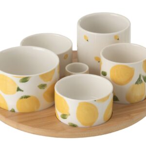 Set Apéro Citron Céramique Blanc/Jaune J-Line