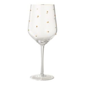 Verre À Vin Pois Verre Transparent/Doré J-Line